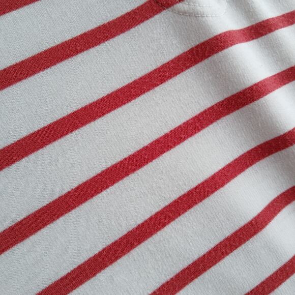 Jane + Delancey French Terry Hooded Top XL lace-up V-neck red striped unisex - Picture 13 of 15